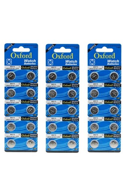 Oxford Alkalin Düğme Pil LR44H A76 SR44 357 - 30 Adet AG13