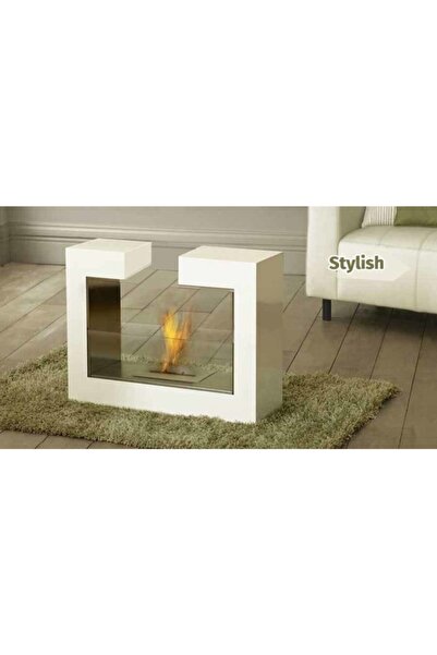 Starfire Stylish Bioethanol Dekoratif Taşınabilir Şömine (Beyaz)