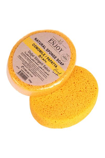 Enjoy Natural Soap Chamomile Handmade Sponge Body Shower Soap 125 gr