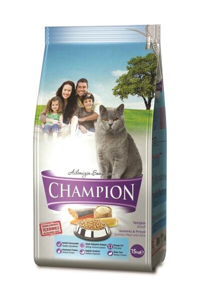 Champion Somonlu Ve Pirinçli Yetişkin Kedi Maması 15 kg