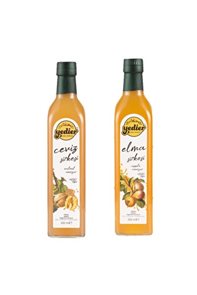 Yedier Doğal Fermantasyon Cevizli Elma Sirkesi Elma Sirkesi 500 ml - 2'li Paket