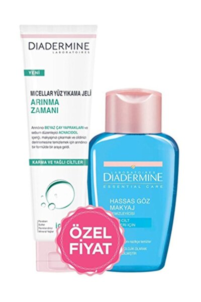 Diadermine Micellar Face Washing Gel Purification Time + Eye Makeup Remover Set