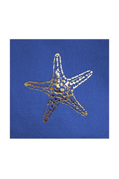 Story مجموعة من 16 منديلًا ورقيًا باللون الأزرق الداكن مقاس 33 × 33 سم