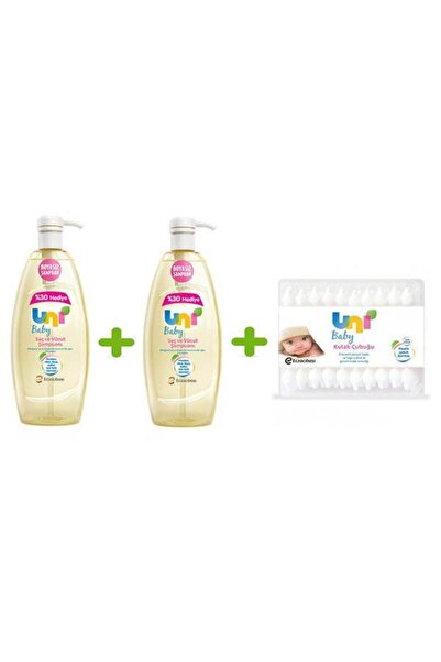 Uni Baby Sensitive Şampuan 900 ml (2 Adet) + Uni baby emniyetli 60' li Kulak ...