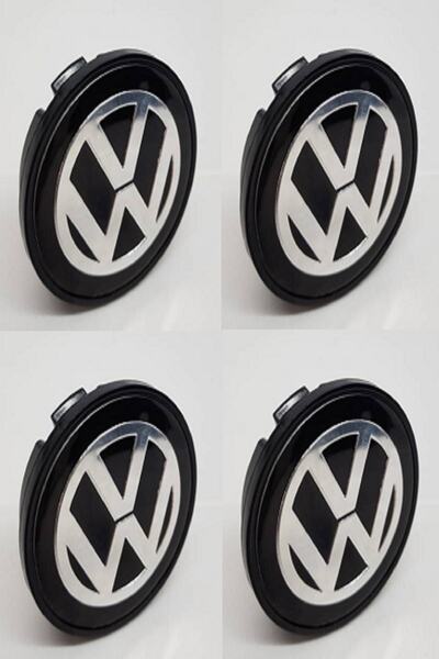 YED Jant Göbeği Volkswagen 58/55 (55mm Yuva) 4'lü Set Siyah