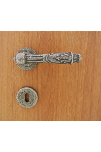 Azimkar Hırdavat Pars Antik Gümüş Rozetli Kapı Kolu Yale