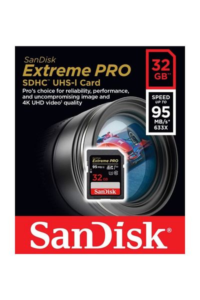 SanDisk Extreme Pro 32Gb Sd Memory Card 4K U3 V30 95Mb/S 633X