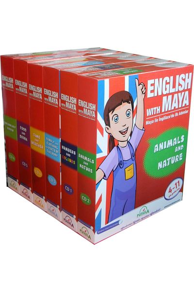 Pusula Yayıncılık مجموعة تعليم اللغة الإنجليزية للأطفال مع هدية كتاب