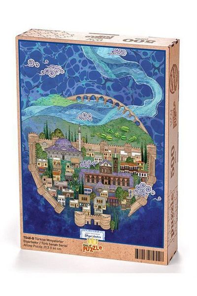 King Of Puzzle Türkiye Miniatures - Diyarbakır - Nasuhi Hasan Çolpan Wooden Puzzle 500 Pieces (TS40-D)
