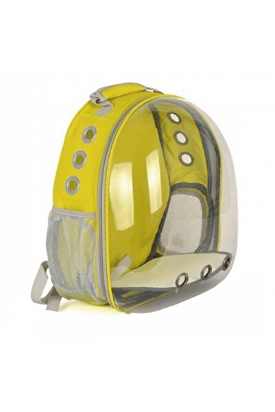 Mia Şeffaf Astronot Kedi Köpek Taşıma Çantası 42x22x33 Cm Sarı
