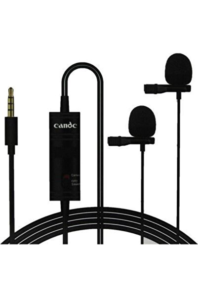 candc Dc-c2 Profesyonel Youtuber Yaka Mikrofonu Çiftli Kamera Fotoğraf Makine...
