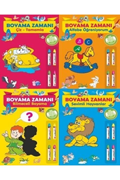 Parıltı Yayıncılık وقت الرسم - مجموعة من 4 (مع إضافة طلاء الباستيل)