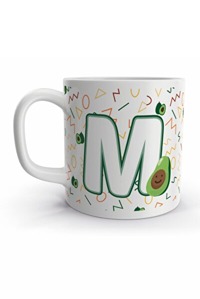 Rock'n Fox كوب بتصميم حرف M بالأفوكادو