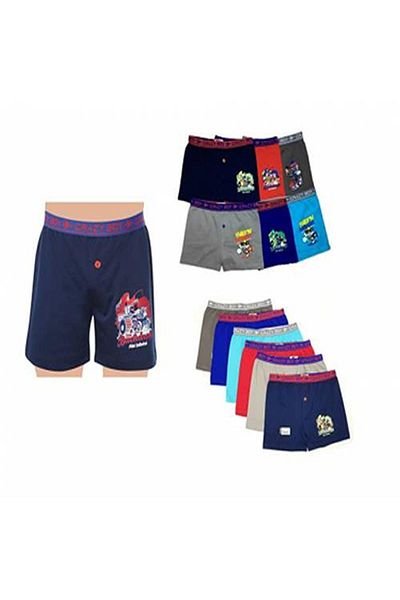 Tutku 8 Pack Lycra Kids Printed Mixed Color Boxers