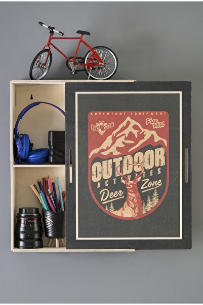 Wodiza Kahve Köşesi Ahşap Tablo Raf Deerzone Medium Boy 48x35x11 Cm