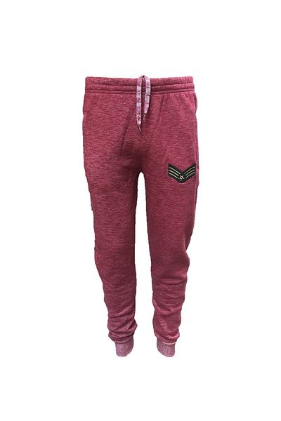 Free World Men's Burgundy Extra Thick Three Thread Cotton Winter Sweatpants