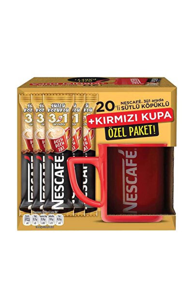 Nescafe 3'ü 1 Arada Sütlü Köpüklü 17.4gx20'li+fincan Hediyeli