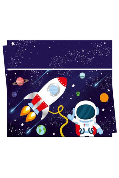 Kazanabil Space Themed Cosmic Galaxy Plastic Tablecloth 120x180 cm