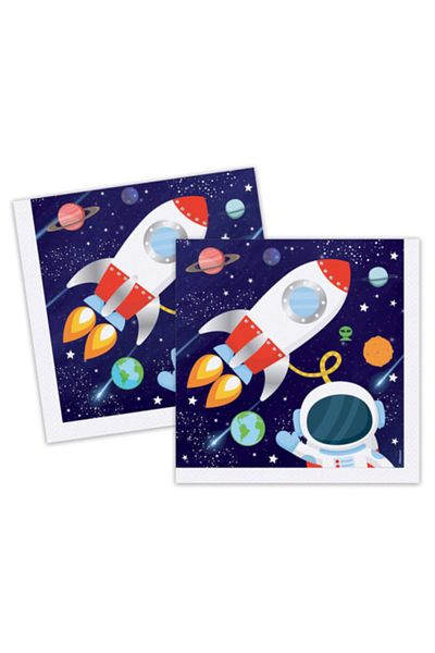 Kazanabil Set of 16 Space Themed Cosmic Galaxy Paper Napkins 33x33cm