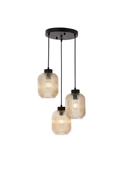 Tavcam Pera 3lü Siyah Modern Sarkıt Avize