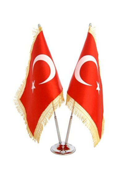 Rubicon Masa Bayrağı Çiftli Özel Simli Türk Bayrağı