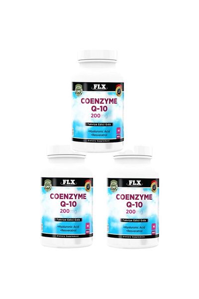 FLX Coenzyme Q-10 with Hyaluronic Acid - 200 Mg, 90 Tablets, 3 Boxes