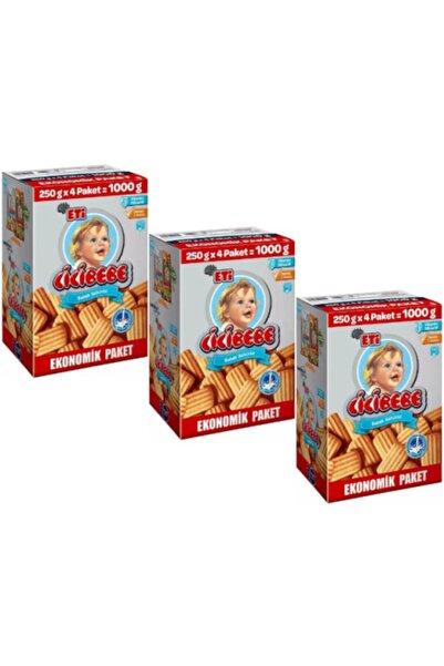 Eti Cicibebe Bebek Bisküvisi 1000 Gr. X 3 Adet (ekonomik Paket)