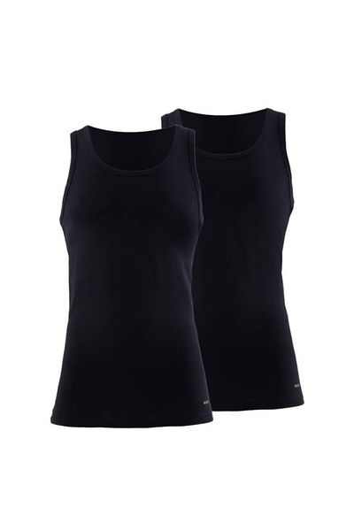 Blackspade Men's Black U-Neck Cotton Undershirt - Pack of 2 9678