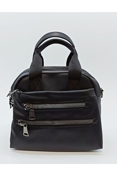 MEGA ÇANTA Μαύρη γυναικεία τσάντα χεριού και ώμου