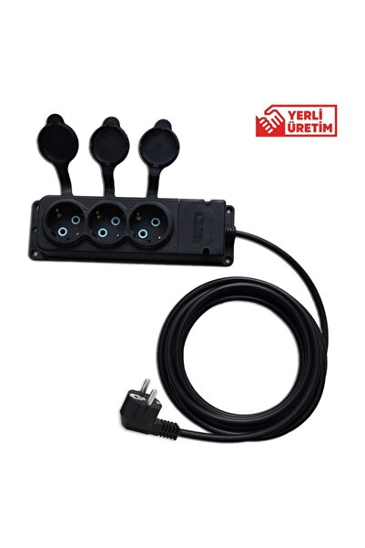 Bylion Seyyar Uzatma 3 Lü grup Priz Uzatma Kablo (kauçuk Priz, Fiş)5 m