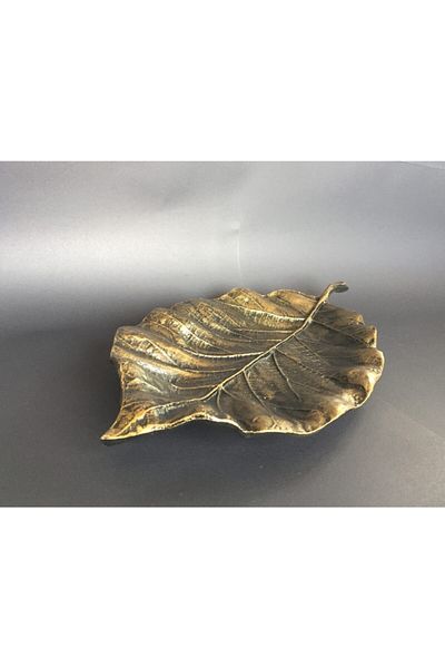 IDYLLHOME Metal Cast Leaf Snack Bowl Table Top