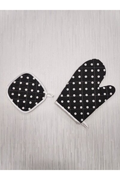 MoT Dekor Eldiven Tutacak Kapitoneli Siyah Su Geçirmez Pamuk Kumaş M1905