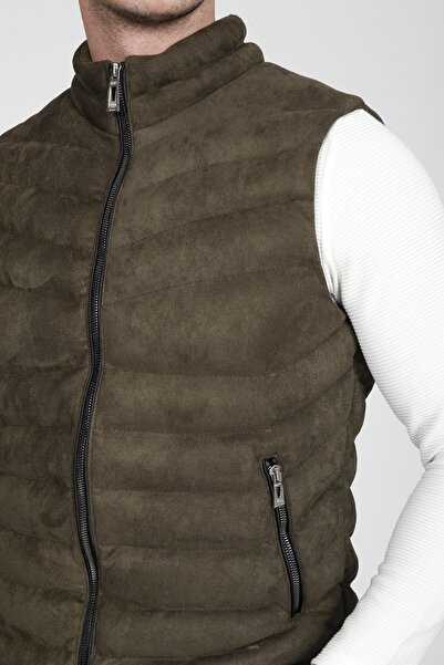MODA BASKCA New Season Men's Nubuck Suede Puffer Vest