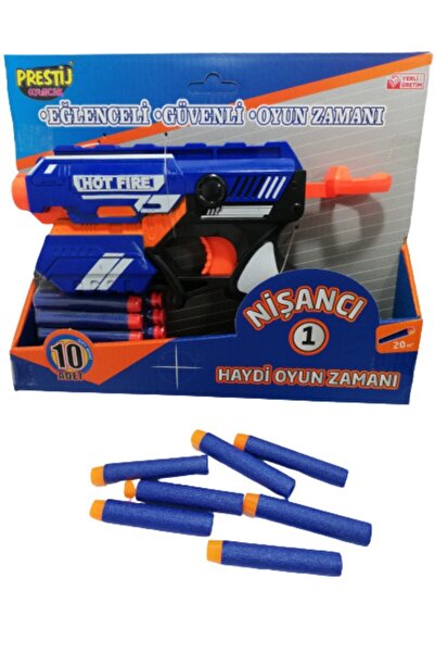 Prestij Oyuncak Nerf Nişancı 5 Adet Sünger Mermi Içinde 24 Cm Silah 20 Adet E...