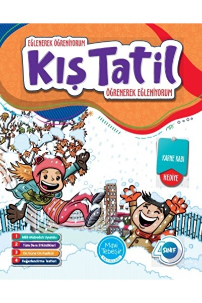 Tebeşir Yayınları Mavi Tebeşir 4.sınıf Kış Tatil Kitabı