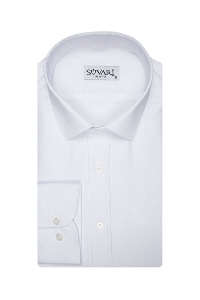 SÜVARİ Ανδρικό πουκάμισο με λεπτή εφαρμογή με σχέδιο Dobby