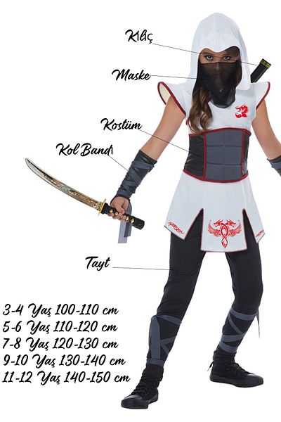 Herkese Kostüm Girl Ninja Costume