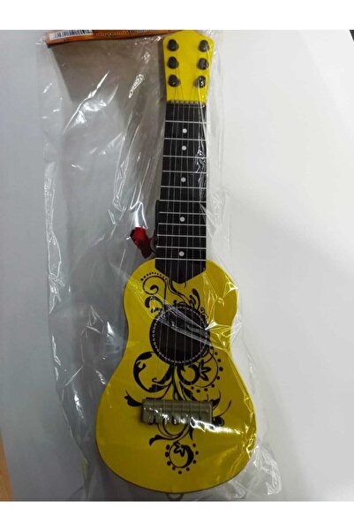 BURAKKRTSY 50 Cm Askılı Telli Kutulu Oyuncak Gitar, kahverengi, çocuklar için eğlenceli müzik aleti