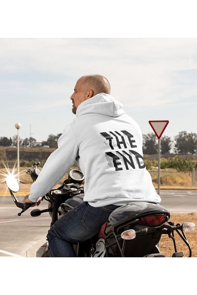 Raf Coll Φούτερ Unisex με λευκή κουκούλα με ψηφιακή εκτύπωση στην πλάτη