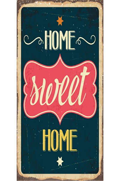 Hayat Poster Μίνι ρετρό ξύλινη αφίσα - Home Sweet Home (10 cm x 20 cm)