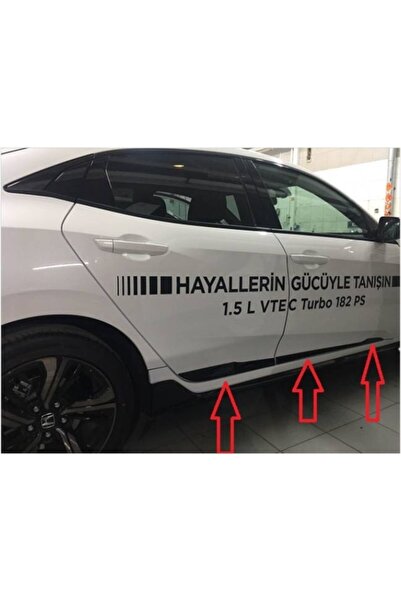 OLED GARAJ Honda Civic İçin Uyumlu Hatchback Siyah Kapı Çıtası Piano Black Fk7