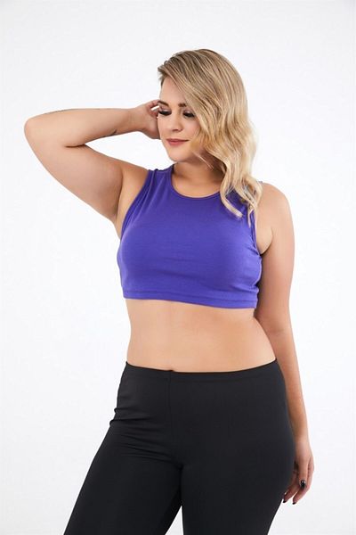 Seamoda Camisole Crop Tank Top-purple
