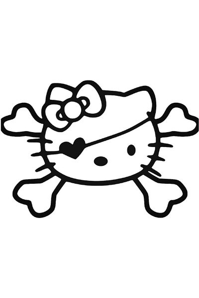 Universal Hello Kitty Jolly Roger 17 Αυτοκόλλητο Αυτοκόλλητο Αυτοκόλλητο Τοίχου Αυτοκινήτου 20cm