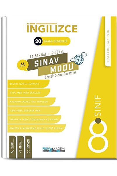 Pruva Akademi 8 Sınıf Ingilizce Branş Denemesi Sınav Modu Lgs