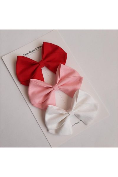 NEW BOWS BANDS مجموعة إبزيم على شكل فيونكة للفتيات والرضع مكونة من 3 قطع