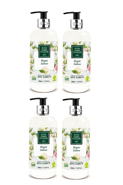 Eyüp Sabri Tuncer Natural Olive Oil White Soap Liquid Soap 500 Ml X 4 Pieces
