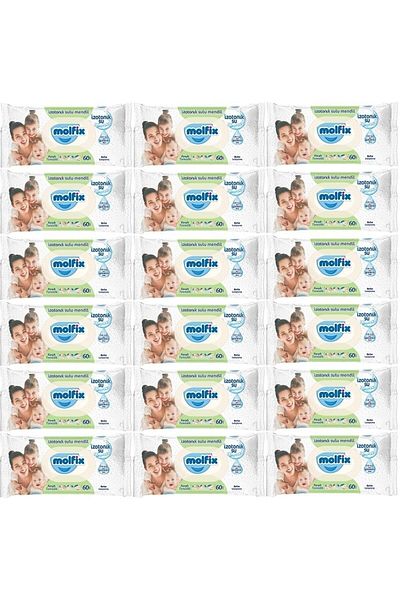 Molfix 60 Pack Isotonic Wet Wipes - X 18 (Total 1080 Pieces)