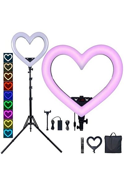 FC Kalpli 18'' 9 Renkli Ring Light - Tiktok - Youtube - Kuaför - Makyaj - (ış...