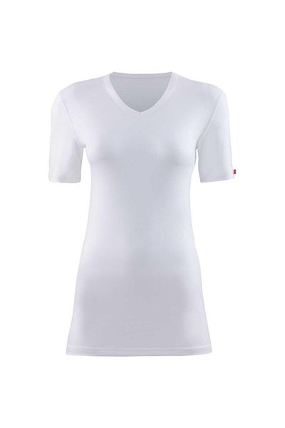 Blackspade Tricou alb termic cu decolteu în V de damă
