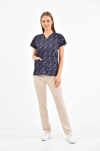 Owlet Medikal Galaxy Pattern Surgical Jersey Top